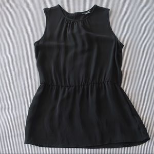 Theory Silk Sleeveless Peplum Top